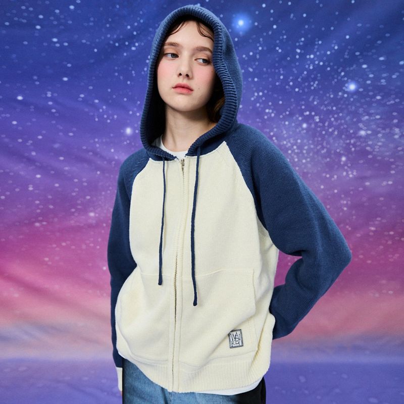 WaiKei(ワイケイ)の「Raglan hood knit zipup(Tops)」