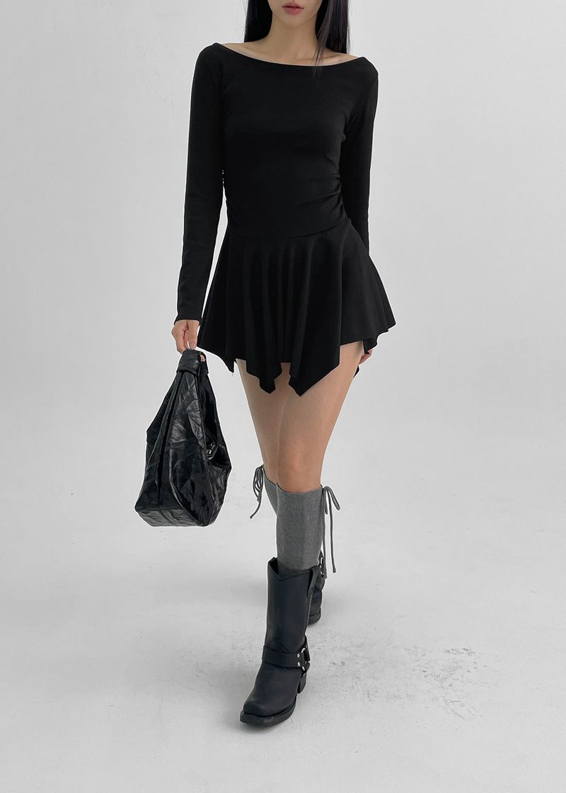 [MADE] Perry El Boat Neck Mini Dress