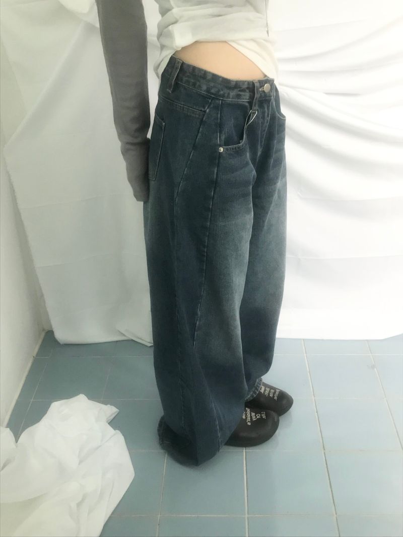 Curved incision balloon pants