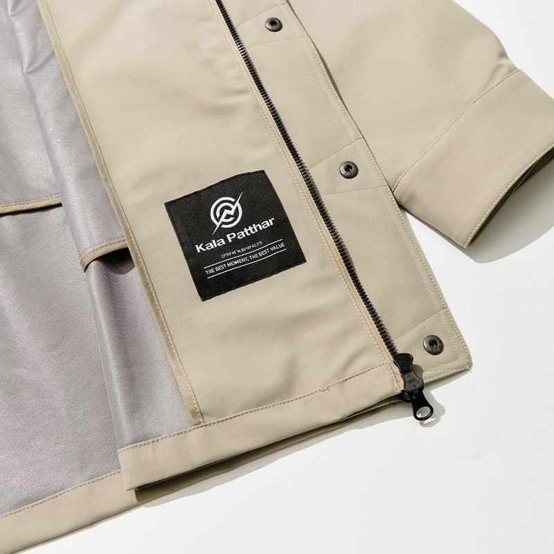 3 Layer Hard Shell Long-Jacket - BEIGE