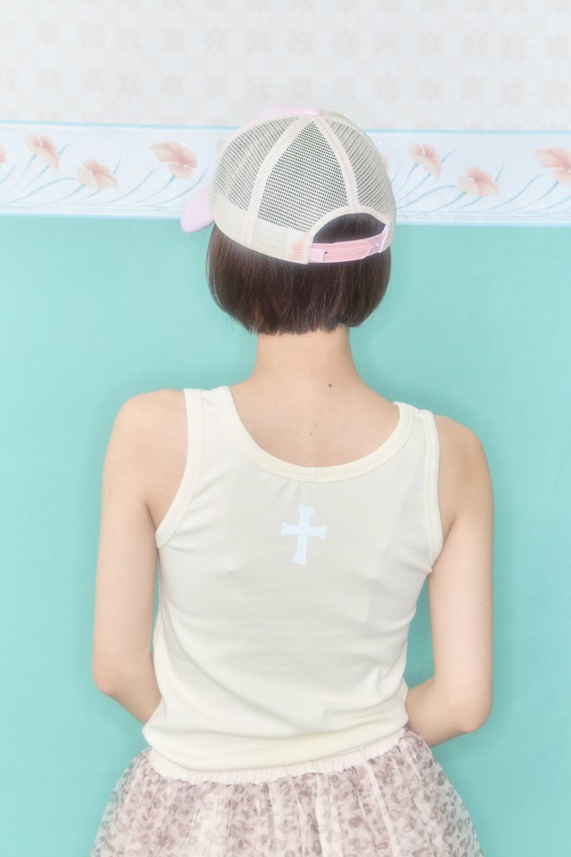 KIRI SKULL SLEEVELESS TOP (CREAM)