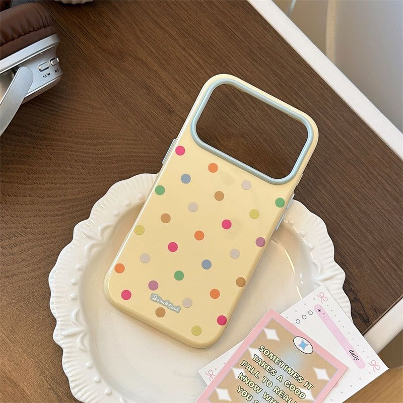 Dopamine Color Polka Dot Soft iPhone Case (iPhone 13–17 Series)