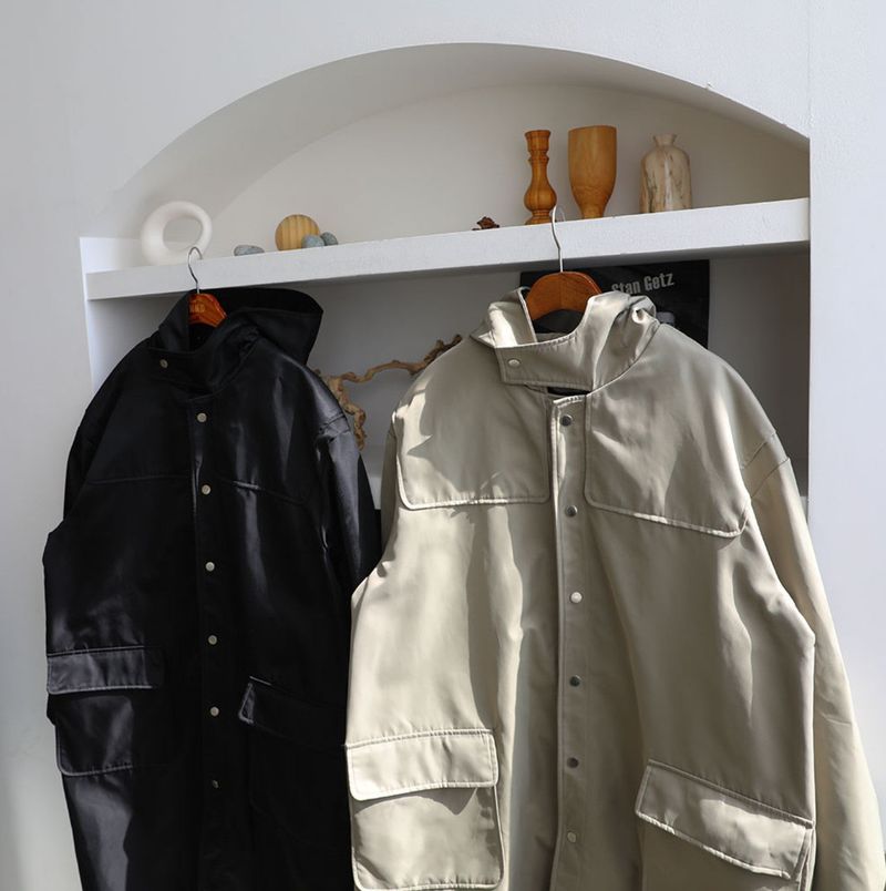 ASCLO Snap Button Hood Coat (2color)