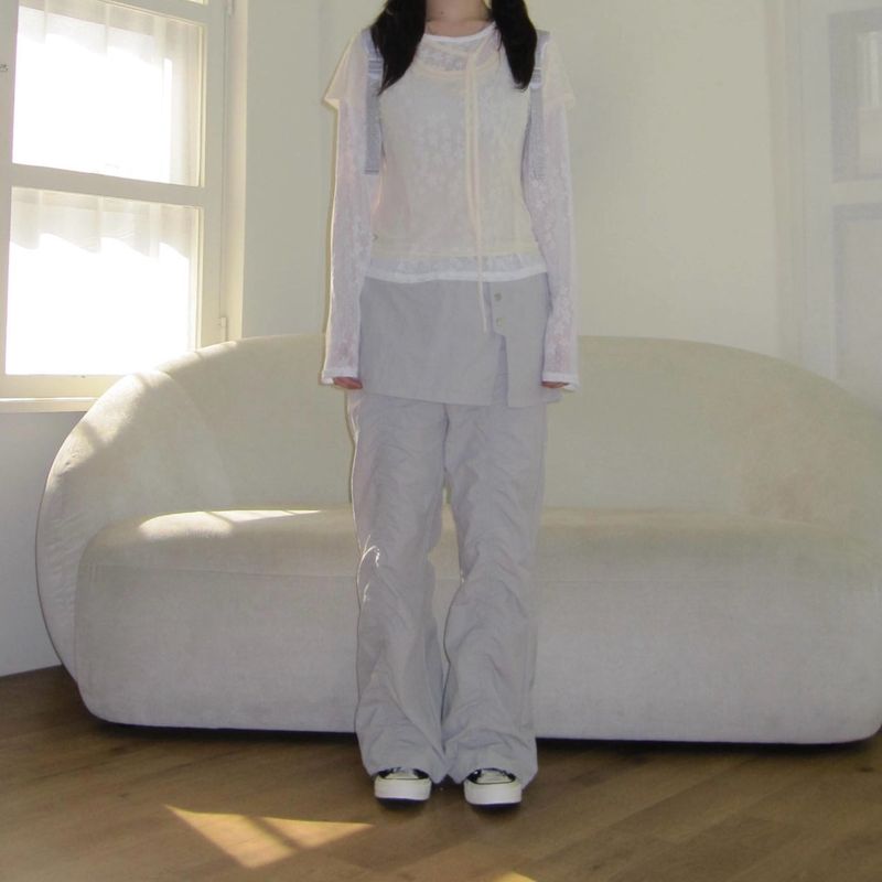 Shirred Skirt Pants