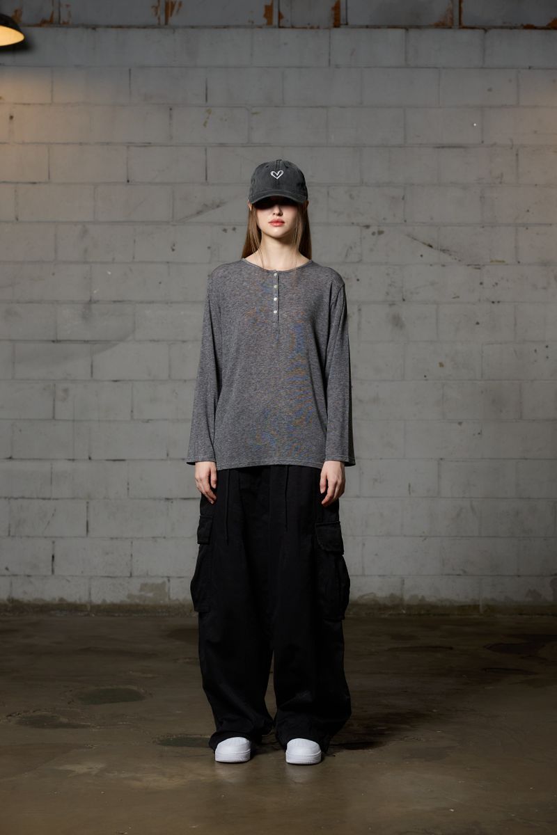 FAIRY WOOL LONG SLEEVE / CHARCOAL