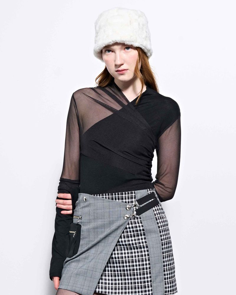 KIMZISU(キムジス)の「Layered Long Sleeve Top _ Black(Tops)」