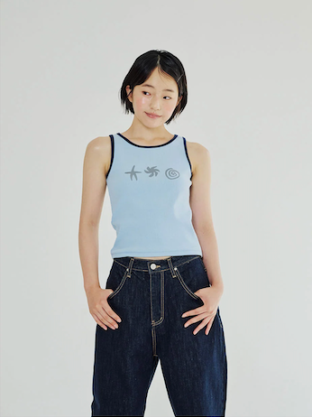 DOODLE SLEEVELESS - BLUE