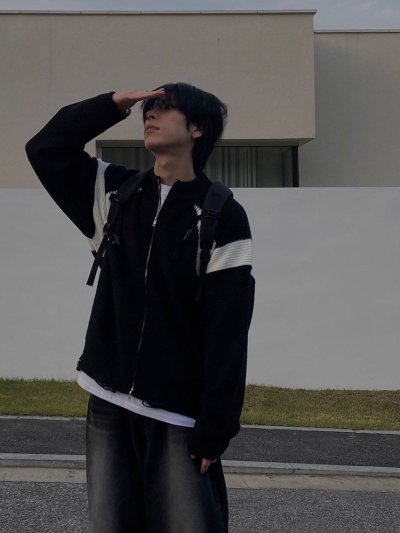 Vintage wear knit zip up 2C