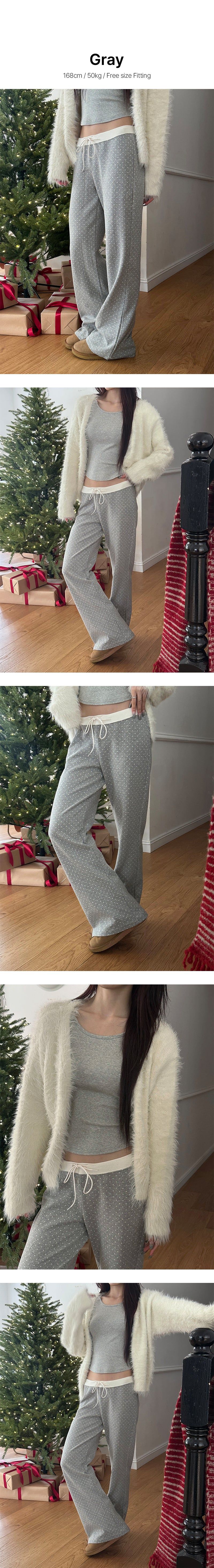 Dot row banding pants(3color)