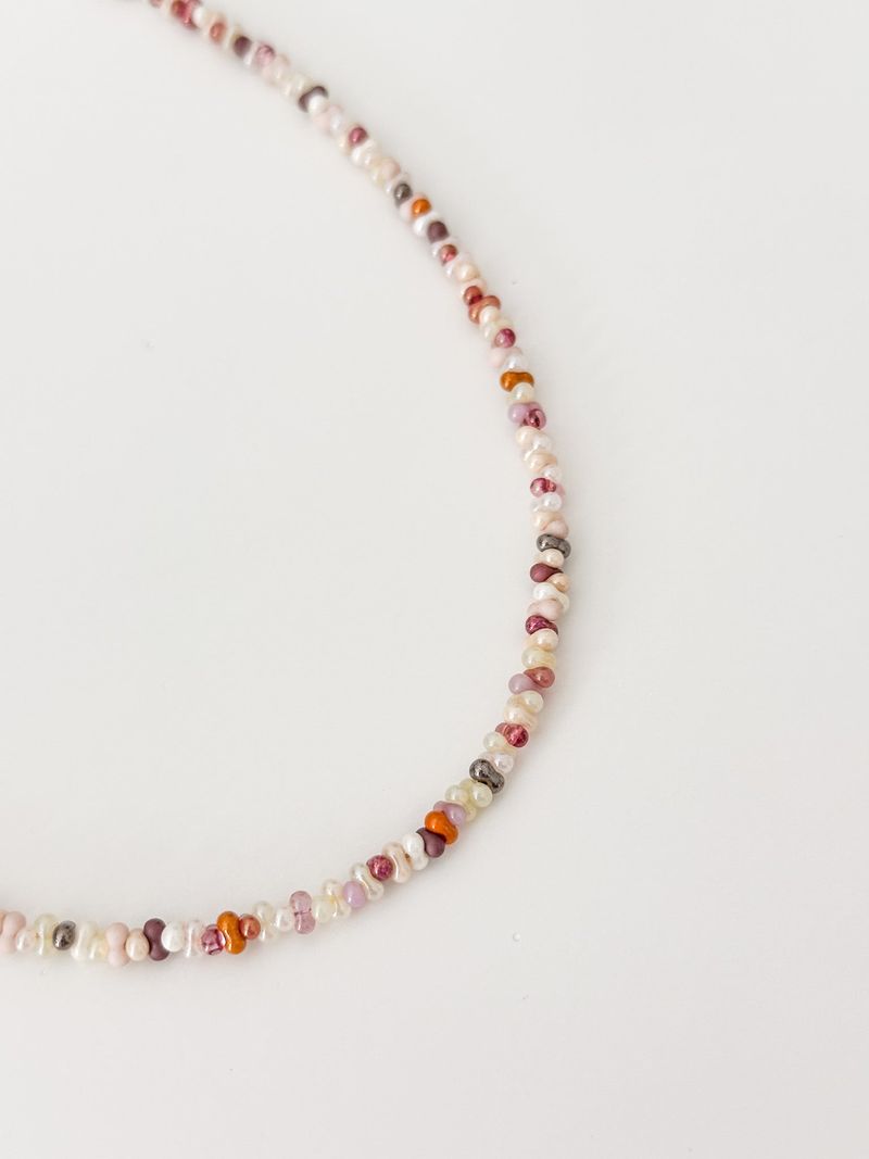Strawberry Ice Cream Beads Initials Necklace