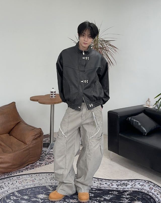 Tonyed Hook Washed Leather Jumper