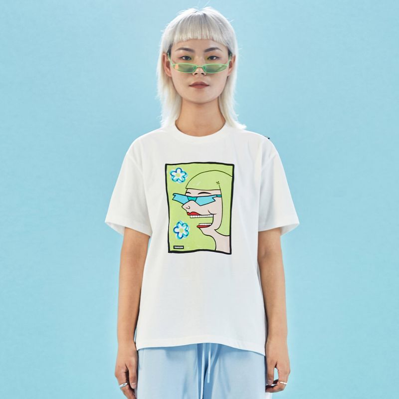 TAKEON（テイクオン）の「レースト（プリント半袖Tシャツ）（トップス）」