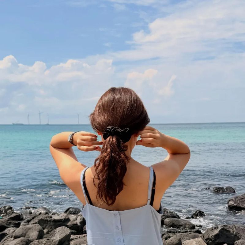Eco-Friendly Ocean Black Scrunchie