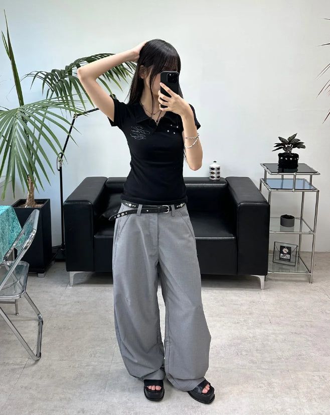Lupen Pintuck Balloon Slacks