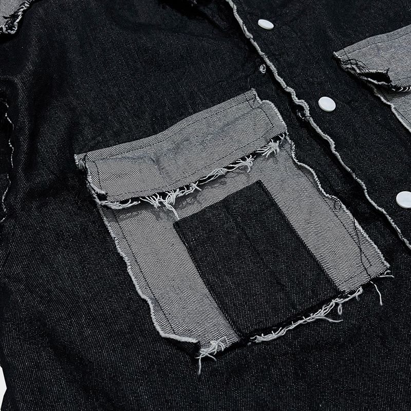 grunge denim shirt_black