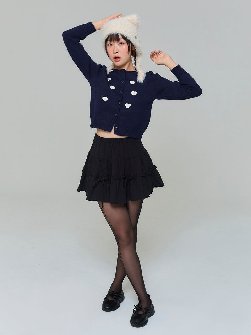 TWO-WAY A EMBROIDERED CARDIGAN - IVORY