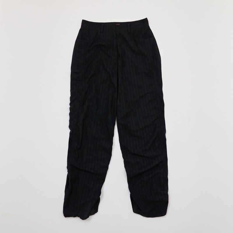 SHIRRING LONG PANTS BLACK
