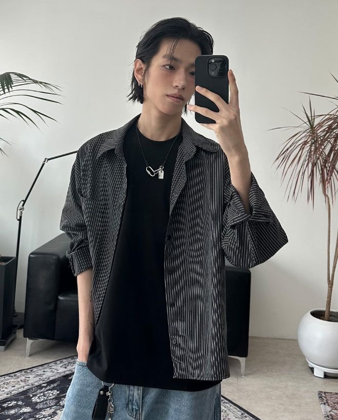 SATIIIZ（サティーズ）の「Ekan Crop Striped Shirt（Tops）」