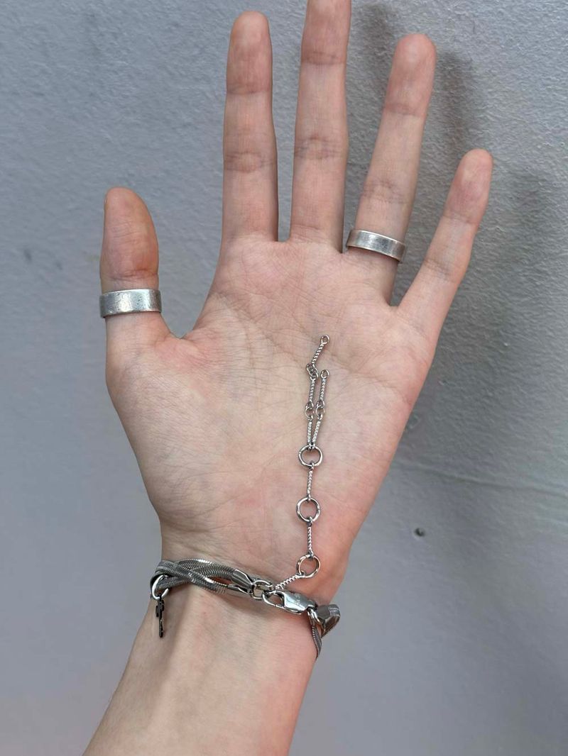 Gothic cross link bracelet