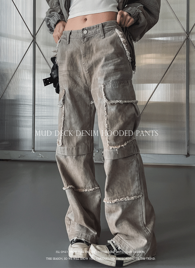 ULAN（ユレン）の「マッドダメージデニムカーゴパンツ（Pants）」