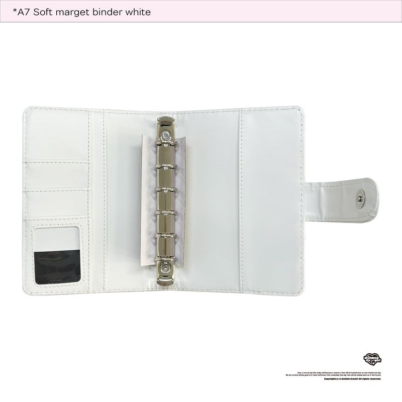 A7 soft magnet button binder white