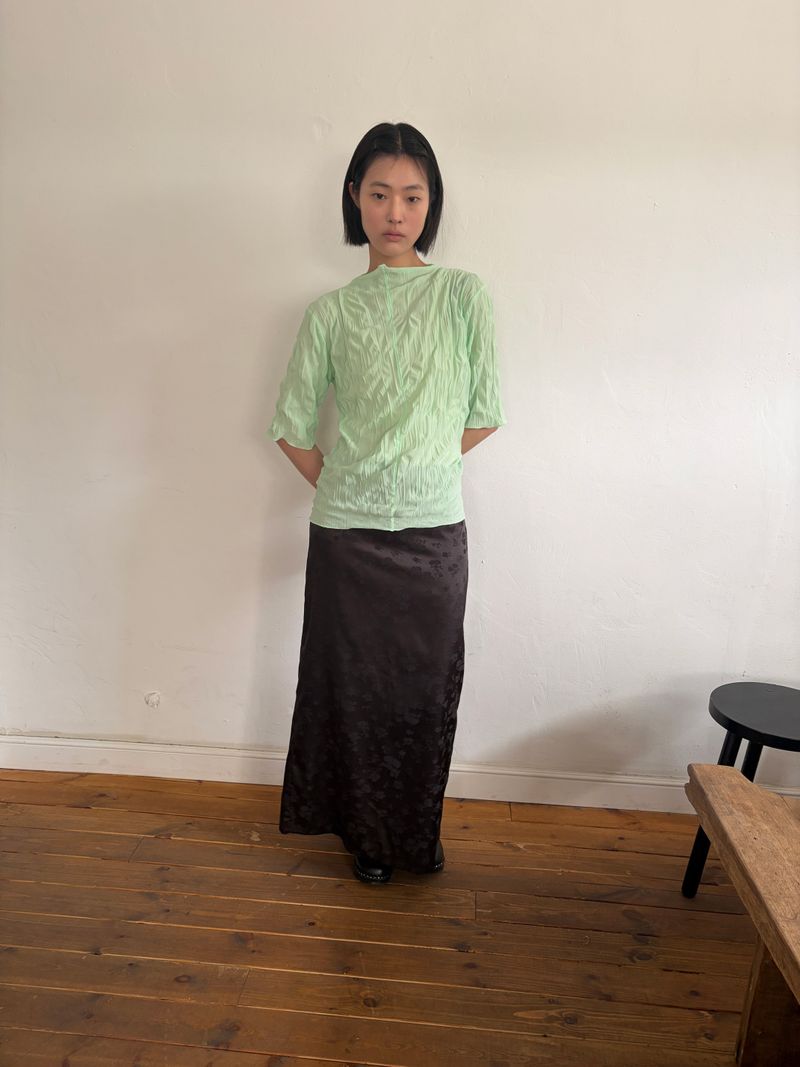 floral satin skirt