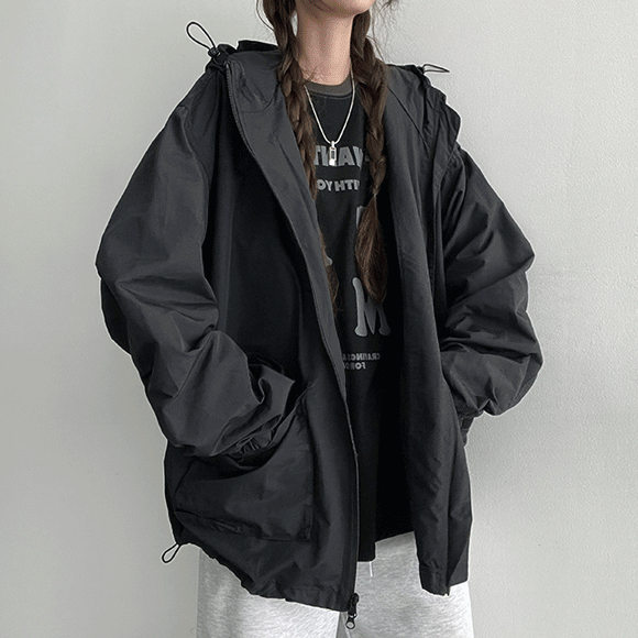 hijjoo（ハイチュー）の「[High quality!] Rubber Zipper Pocket Hooded Windbreaker Jumper (5 colors)（Jackets/Outerwear）」