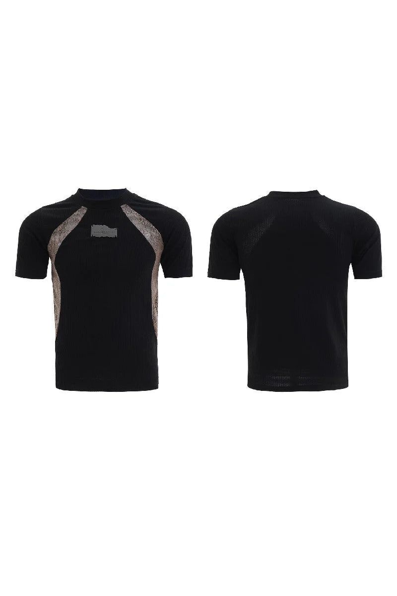 Colorblock Textured Fitted Tee