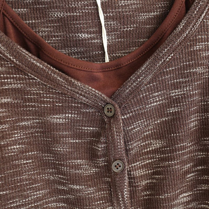 String wrap button short sleeve cardigan top 231216035