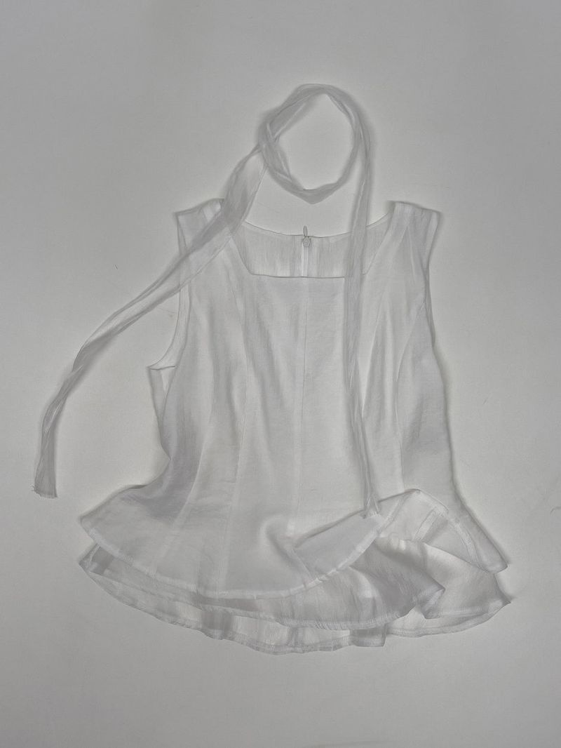 [Scarf SET] Liber Frill Sleeveless Blouse