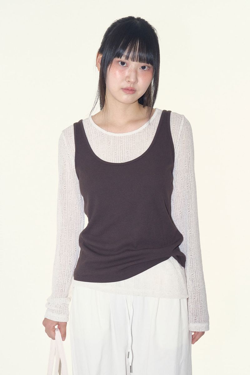 Soriel ribbed U-neck sleeveless
