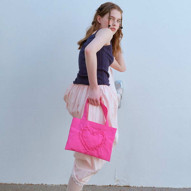 FUN FROM FUN（ファンフロムファン）の「 FRILL HEART MINI BAG, FUSCIA（Bags）」