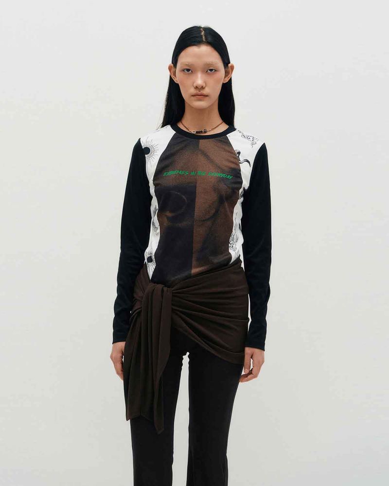 Layered Wrap Tie _ BROWN