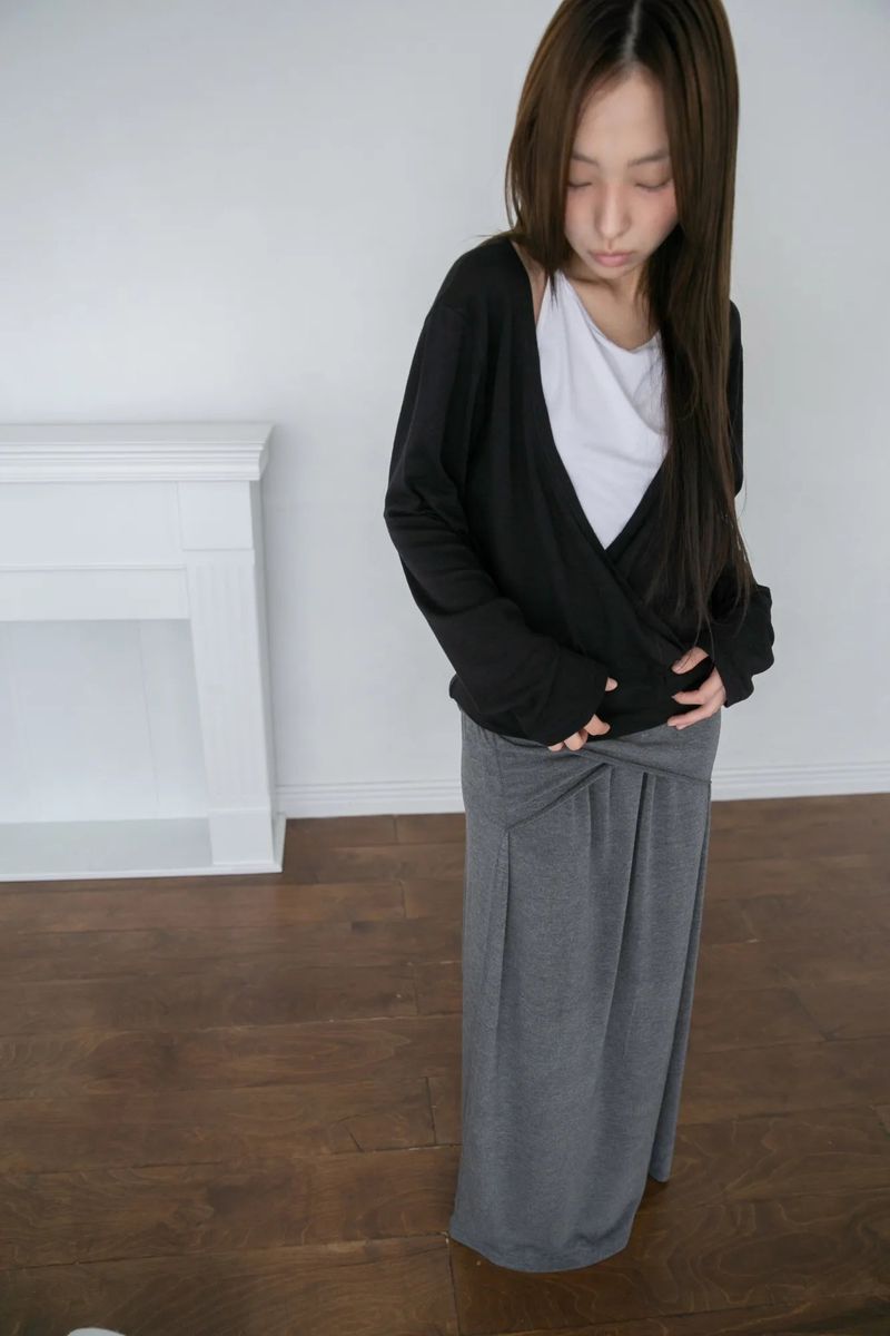 cross wrap banding skirt(2colors)