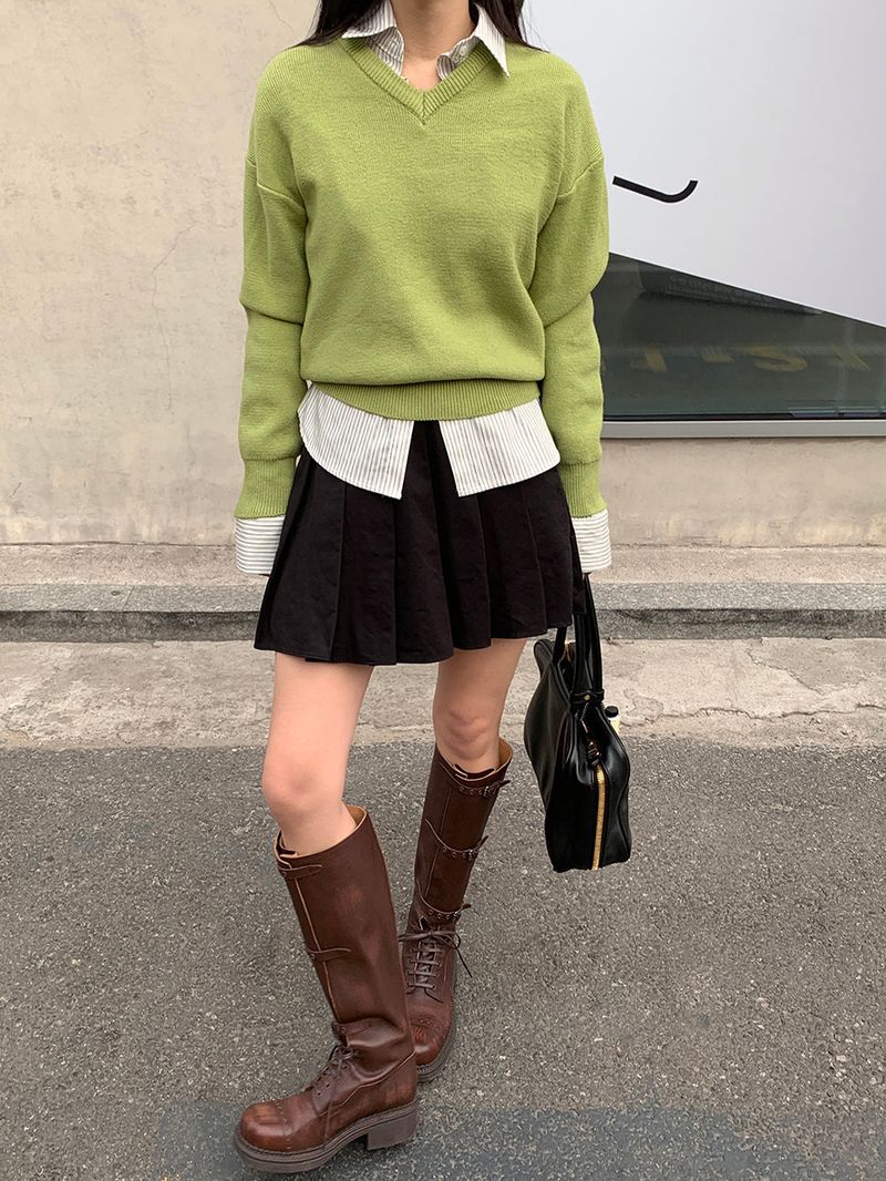 [MADE] Belto pintuck mini skirt