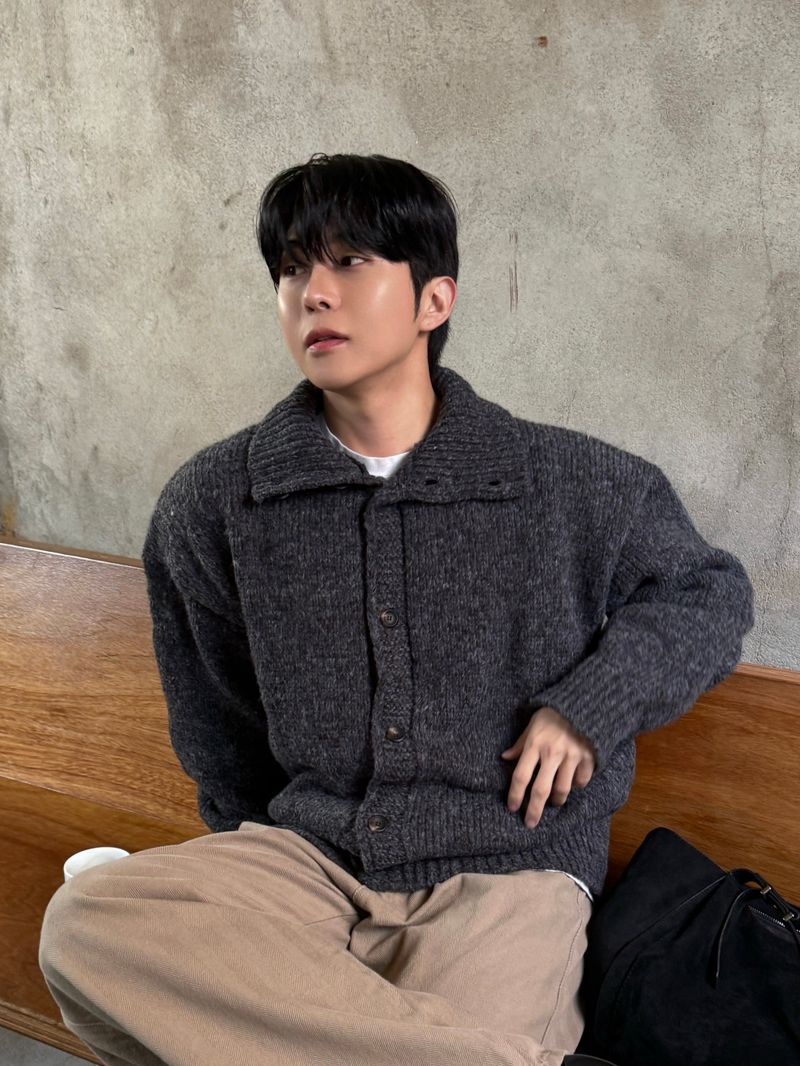 Eden high neck knit cardigan
