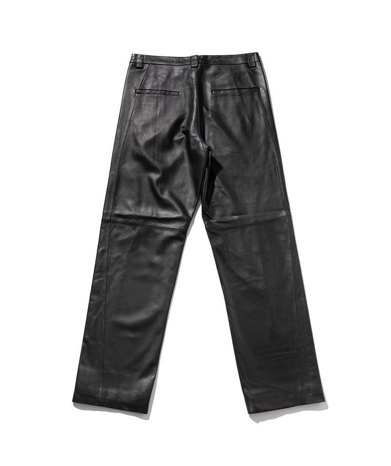 LAMSKIN CURVED LINE PANTS