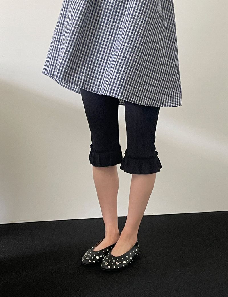 stud leather flat shoes (lvory)