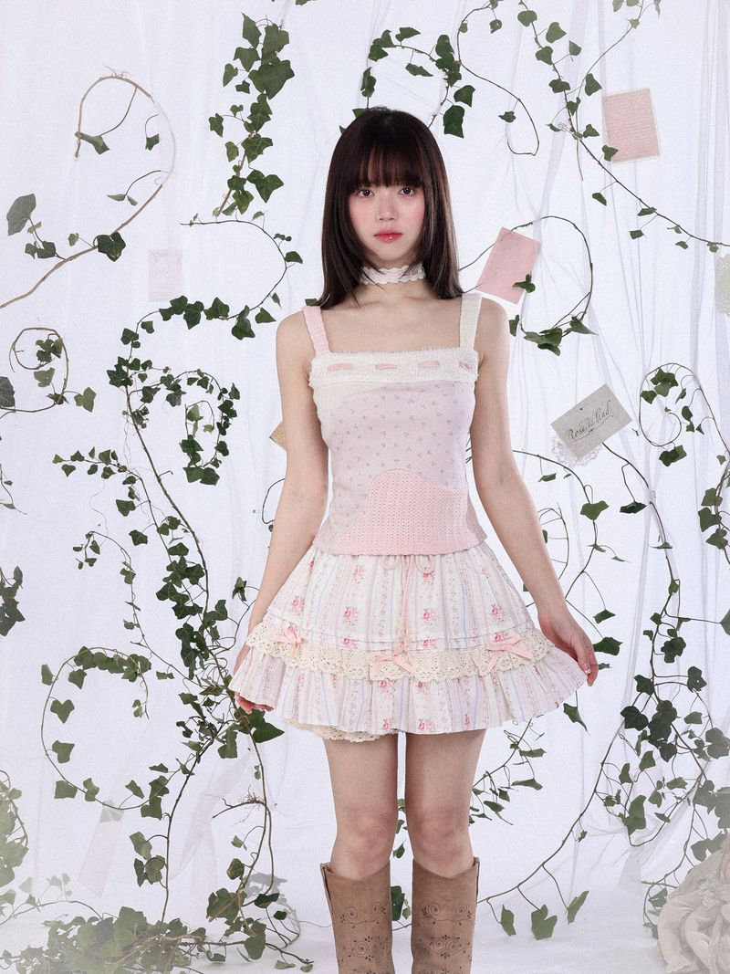 rose island（ローズアイランド）の「ROSE ISLAND スプリングレースフローラルプリントコットンスカート（スカート）」