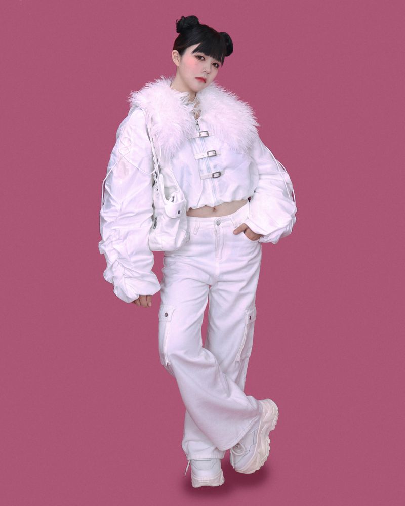 chill white cargo pants