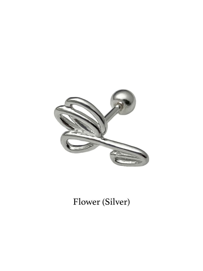 [Silver ver.] Rainbow doodle piercing