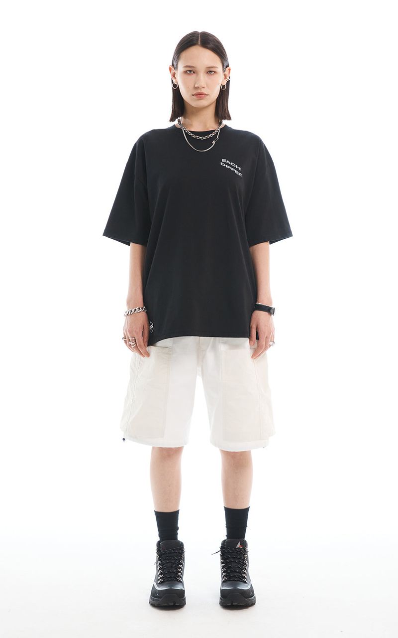 REFLECTIVE OVER SIZE T-SHIRT_BLACK