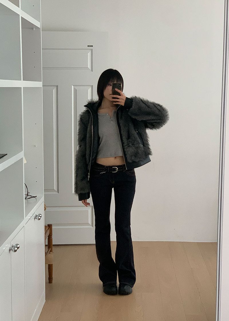 DEEP SLIM BOOTS CUT DENIM