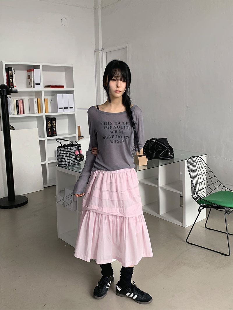 WIDE-NECK PRINTED LONG SLEEVE (3C)