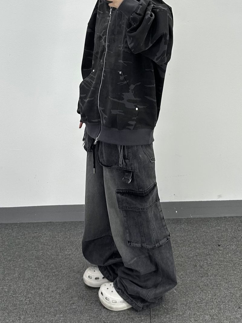 Dリングロングデニムパンツ