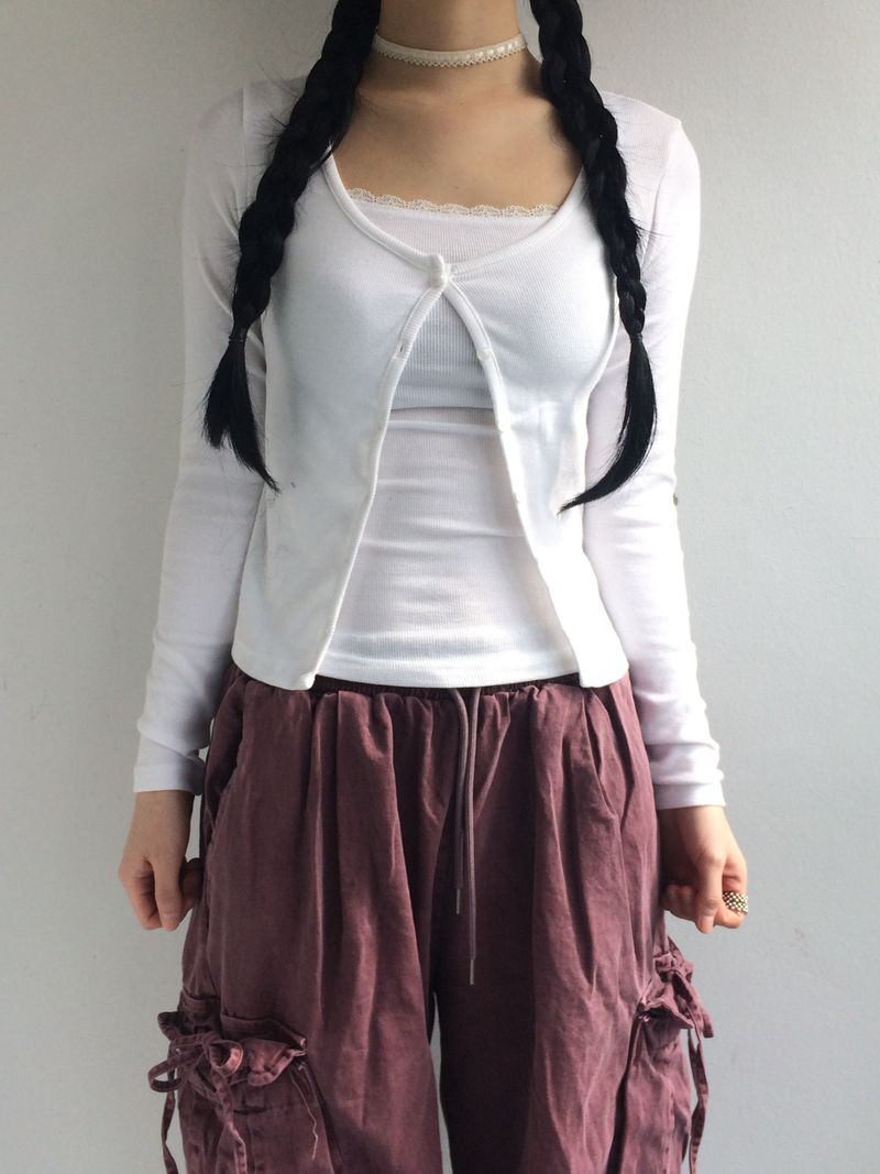 washing ribbon pocket cargo pants