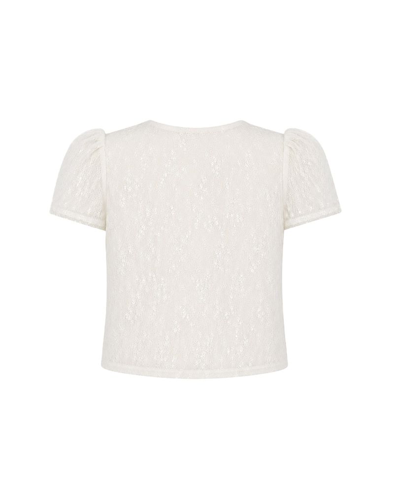 Brielle Ribbon Lace Puff Sleeve Jacket Ivory