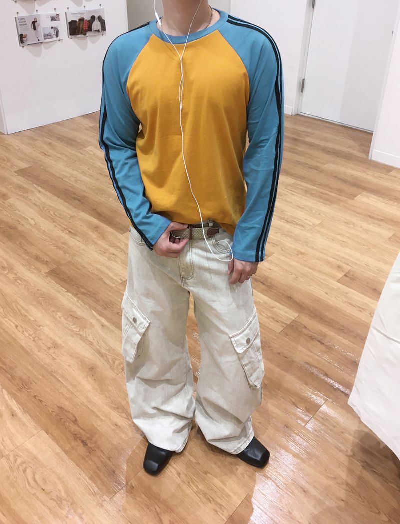 No.1883 track raglan sleeve T (3color)