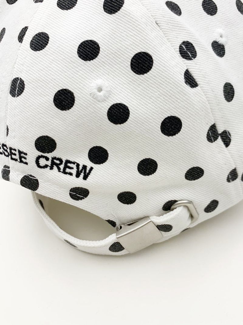 vintage washing dot ball cap (White)