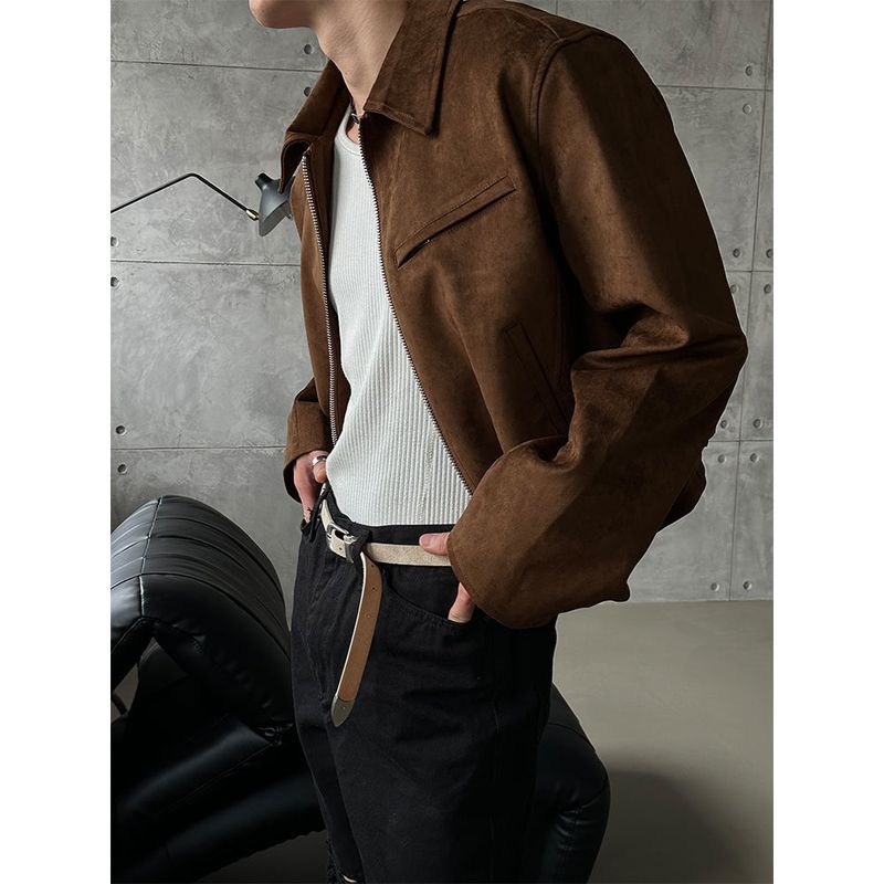 [F/W] Suede crop jacket (2color)